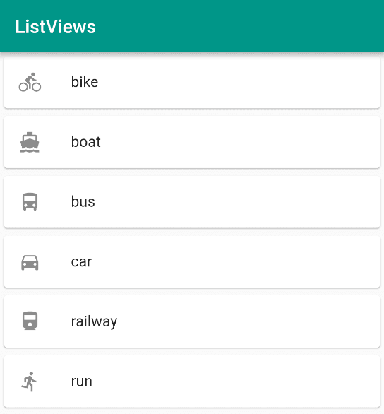 ListView Flutter Widget